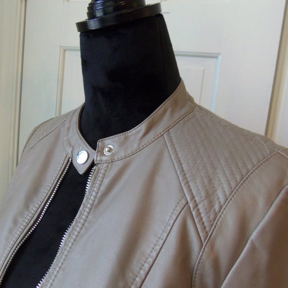 Express Faux Leather Jacket Snap Collar sz S - Picture 6 of 12